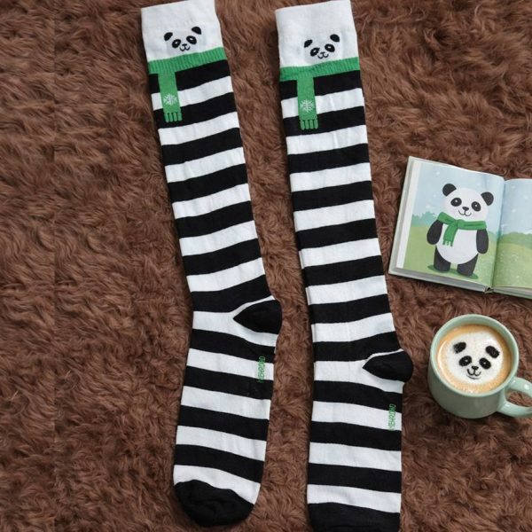 جوراب ساقدار راه راه پاندا