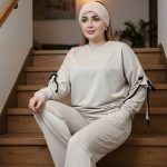 ست بلوز شلوار آستین پاپیون گلکسی