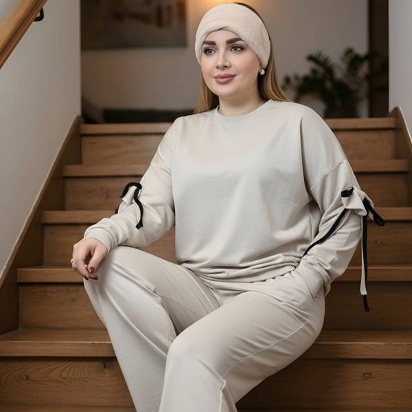 ست بلوز شلوار آستین پاپیون گلکسی