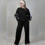 ست بلوز شلوار آستین پاپیون گلکسی