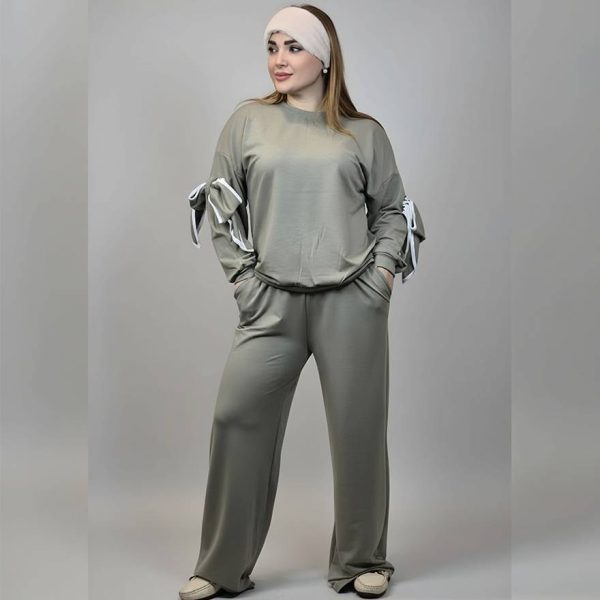 ست بلوز شلوار آستین پاپیون گلکسی