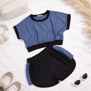 ست تیشرت شورتک طرح لی