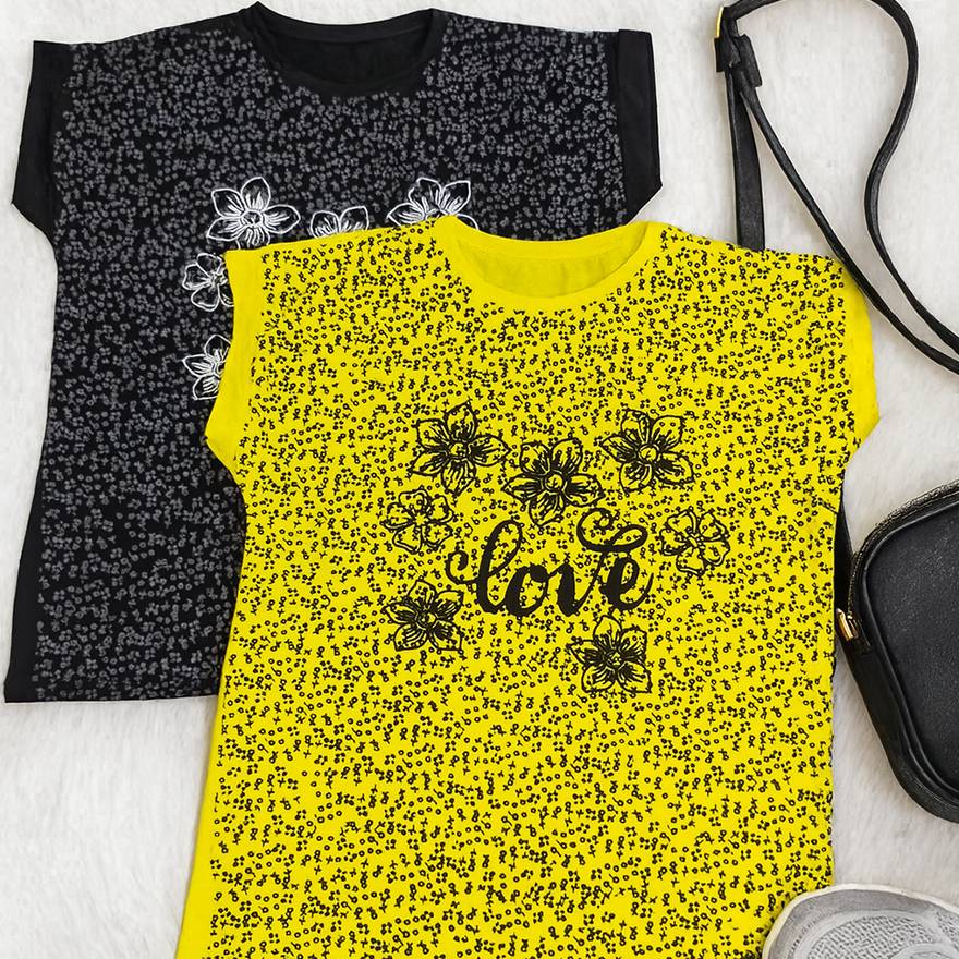 تیشرت چاپ شکوفه - مانتو پاتریس رشت