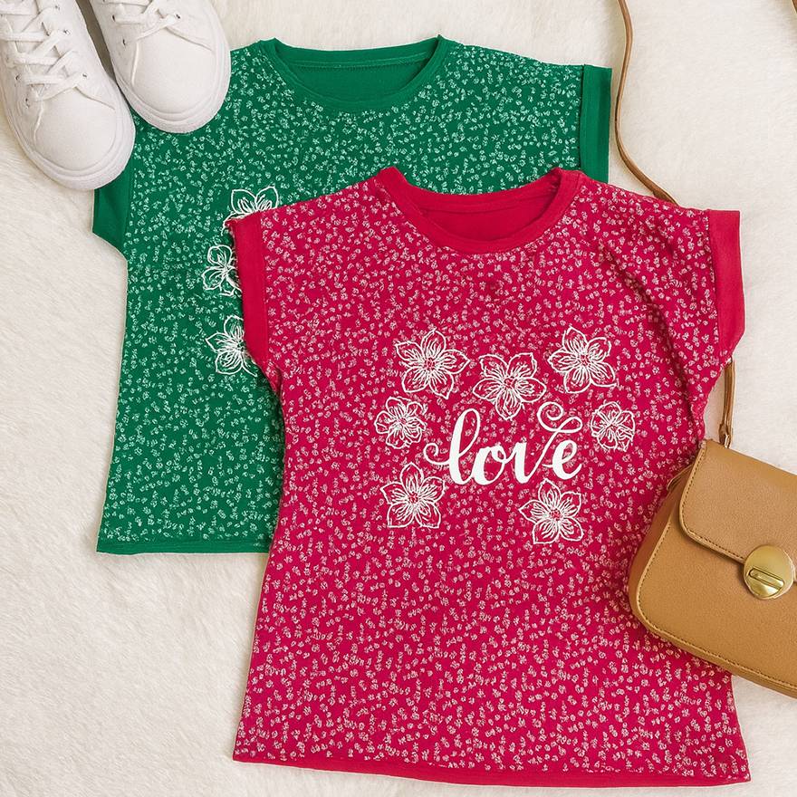 تیشرت چاپ شکوفه - مانتو پاتریس رشت