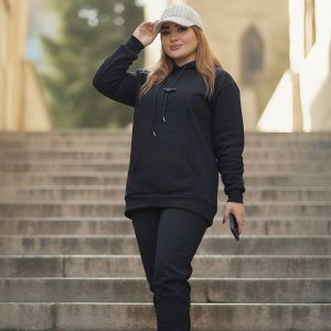 ست هودی شلوار دورس مشکی - مانتو پاتریس رشت