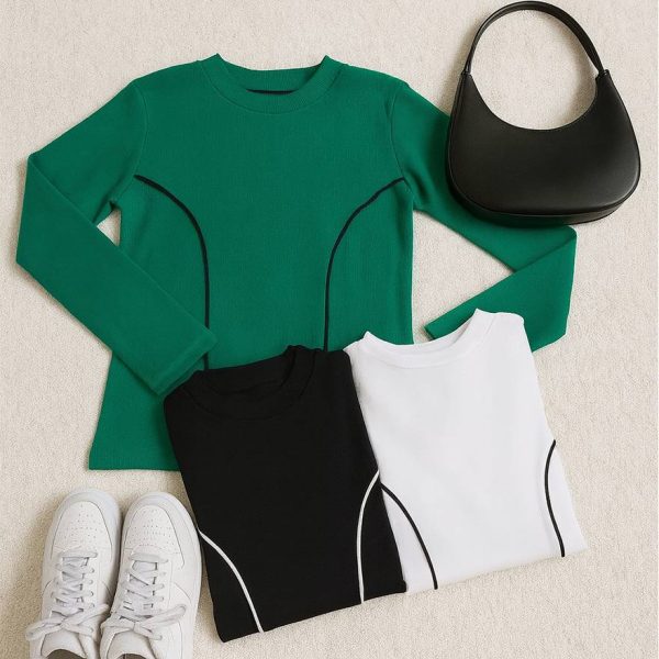 بلوز آستین بلند مغزی دوزی فانریپ