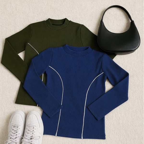 بلوز آستین بلند مغزی دوزی فانریپ