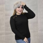 بلوز آستین بلند دکمه اریب