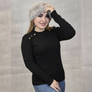 بلوز آستین بلند دکمه اریب