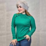 بلوز آستین بلند دکمه اریب