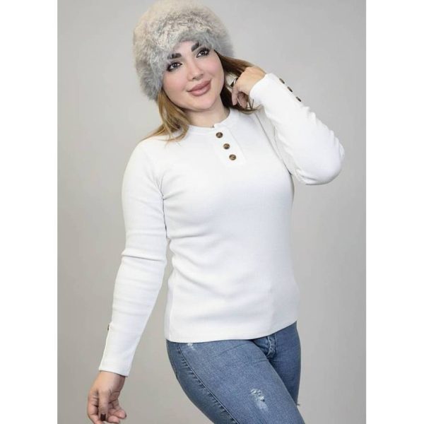 بلوز آستین بلند 3 دکمه