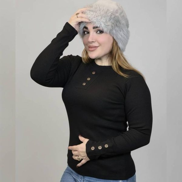 بلوز آستین بلند 3 دکمه