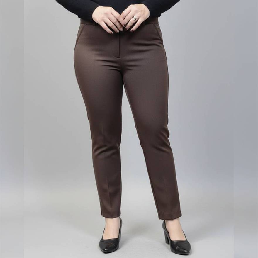 شلوار مازراتی بغل چاک قهوه ای - مانتو پاتریس رشت