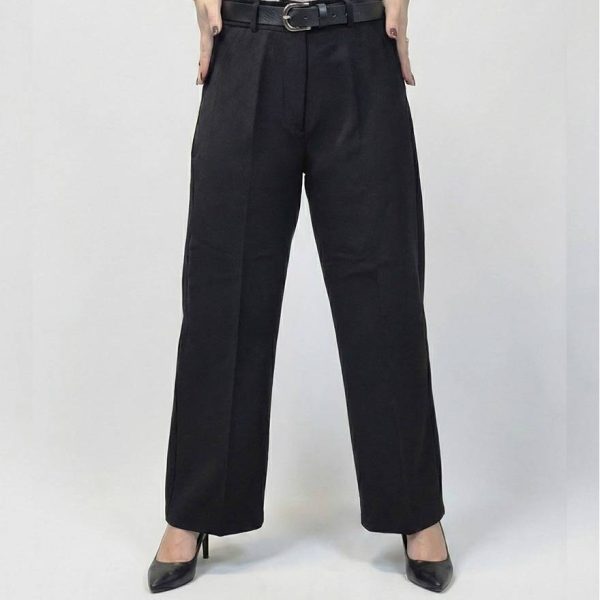 31400230-13 شلوار واید مازراتی مشکی - مانتو پاتریس رشت