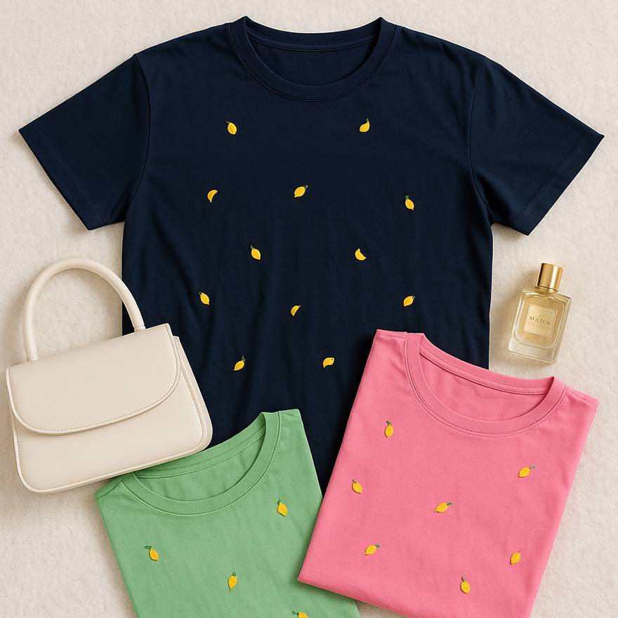 تیشرت چاپ لیمو نخ پنبه