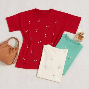 تیشرت چاپ بابونه نخ پنبه - مانتو پاتریس رشت