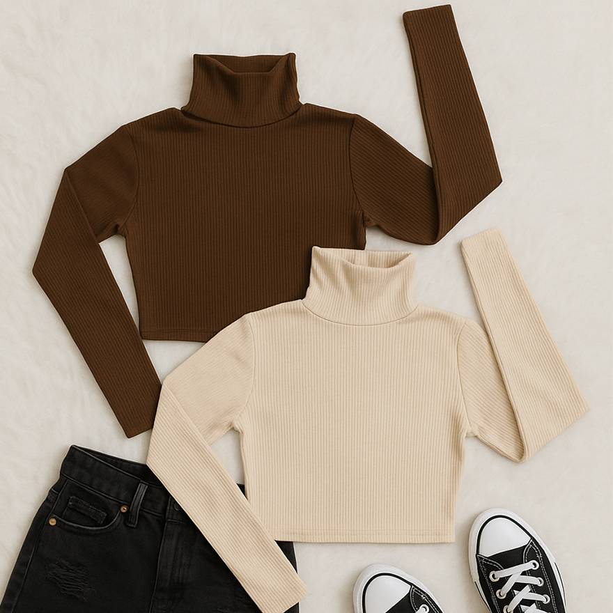 بلوز کراپ یقه اسکی - مانتو پاتریس رشت