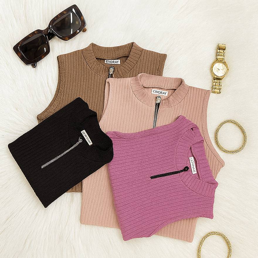 تاپ کراپ نیم زیپ - مانتو پاتریس رشت