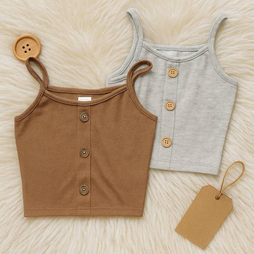 تاپ کراپ 3 دکمه چوبی - مانتو پاتریس رشت