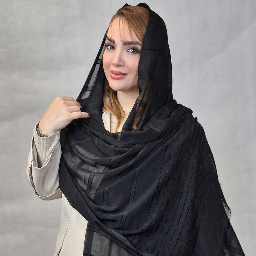 شال نخی مشکی - مانتو پاتریس رشت