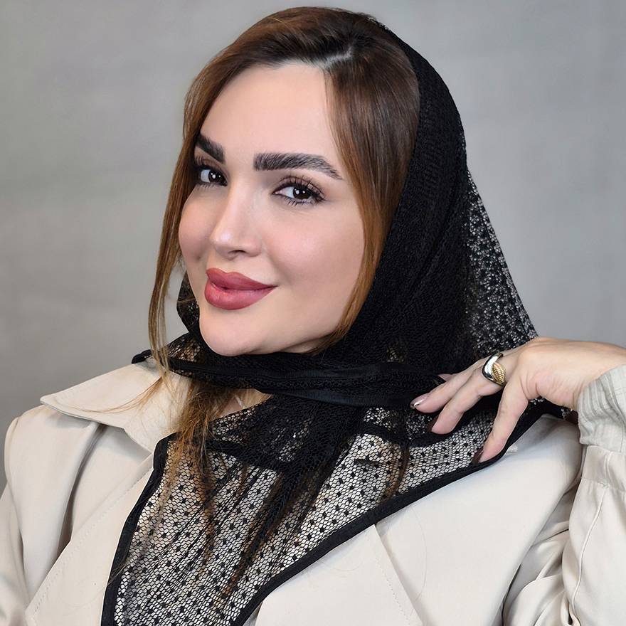 مینی اسکارف توری توپی مشکی