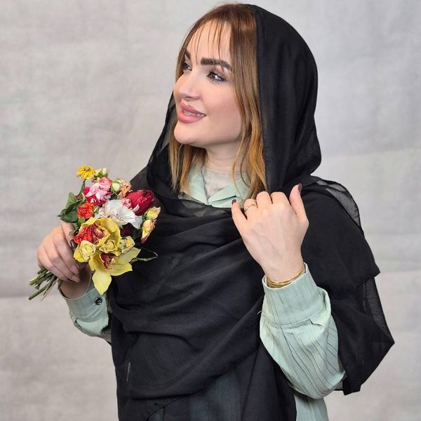 شال مشکی ساده نخی - مانتو پاتریس رشت