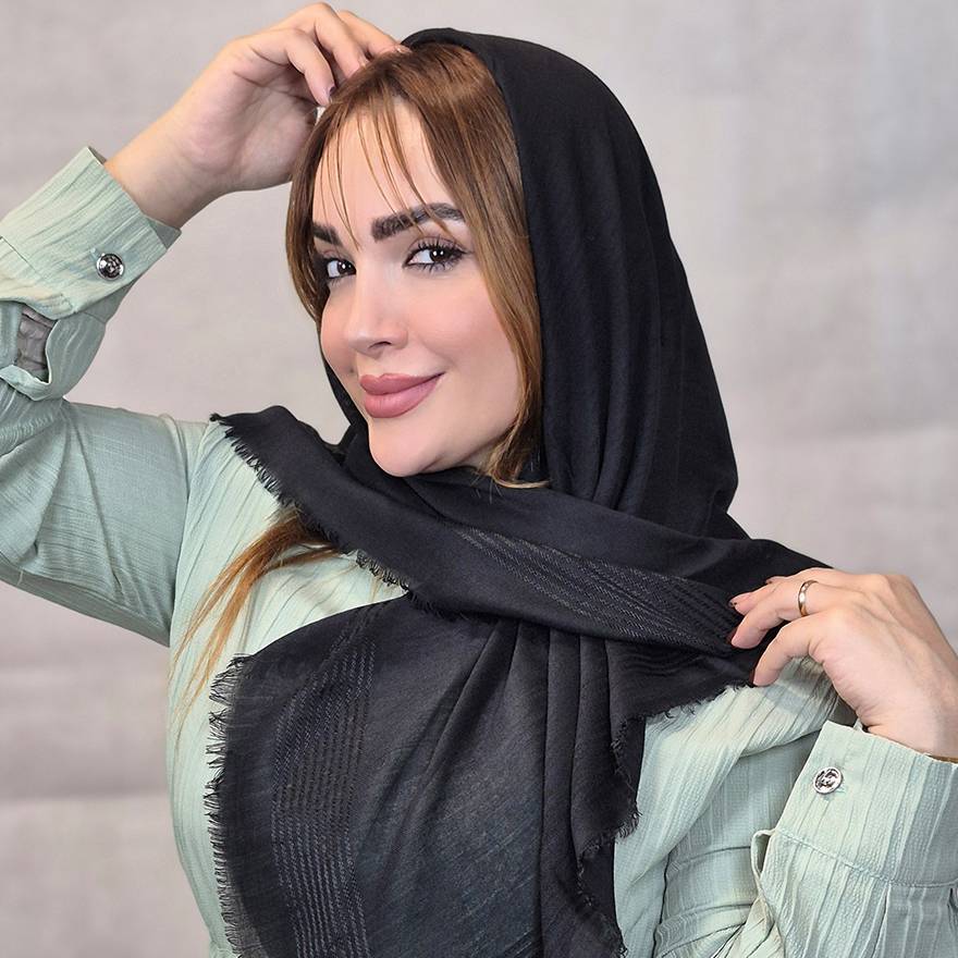 روسری مشکی نخی - مانتو پاتریس رشت