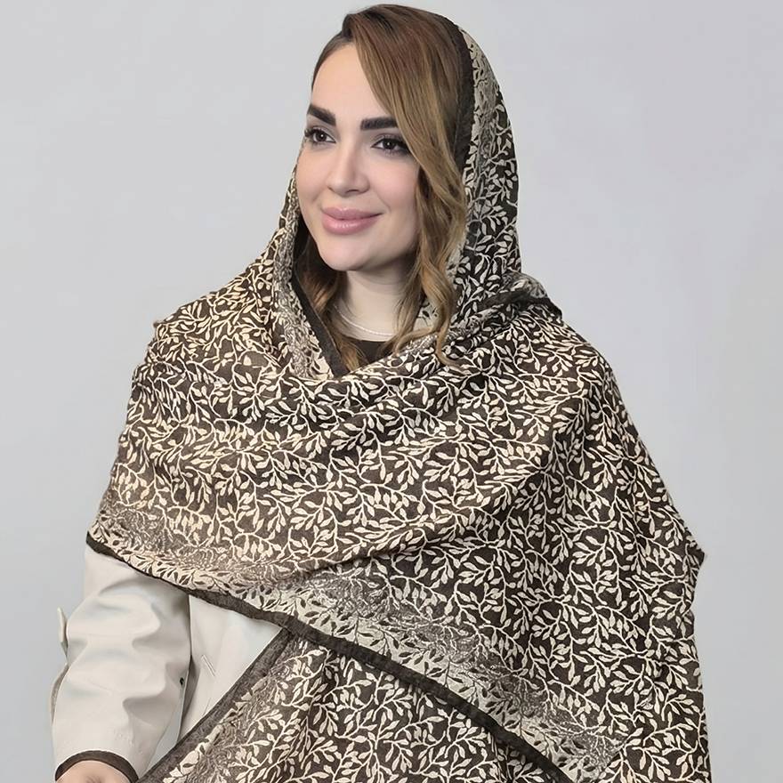 شال کریشه طرح شاخه - مانتو پاتریس رشت