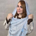 شال کریشه طرح شاخه - مانتو پاتریس رشت