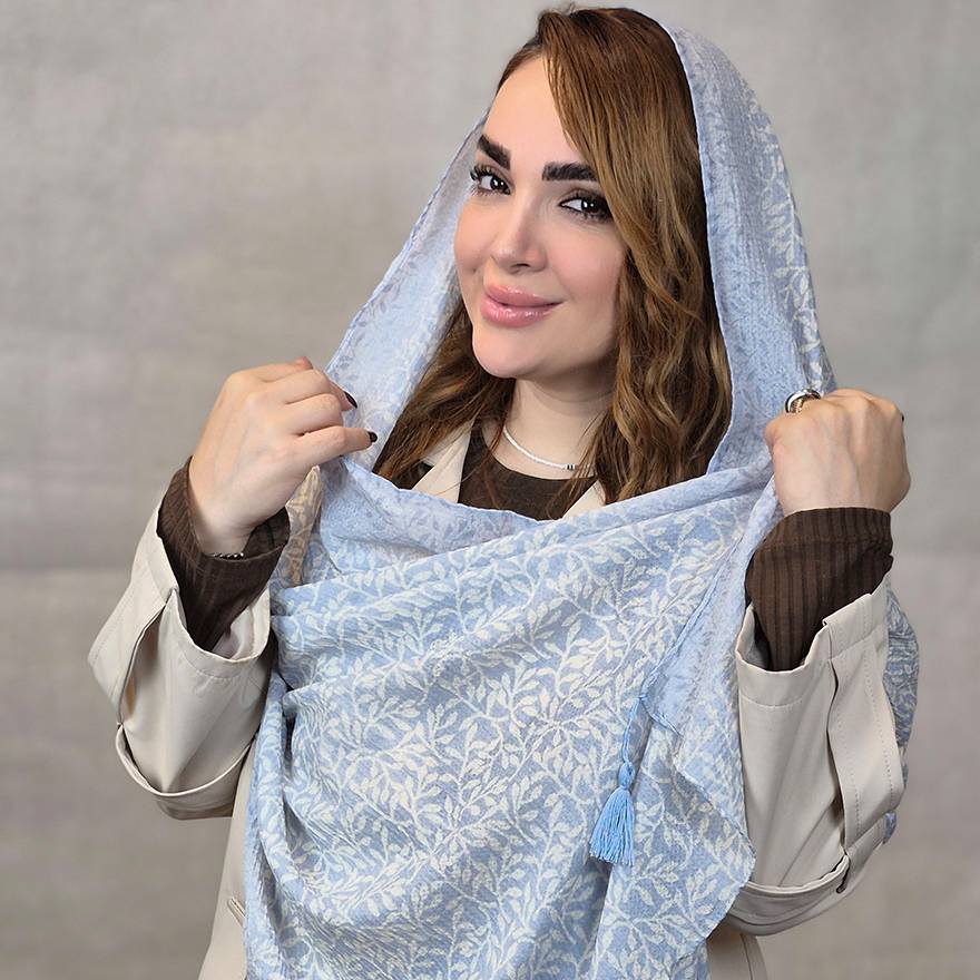 شال کریشه طرح شاخه - مانتو پاتریس رشت