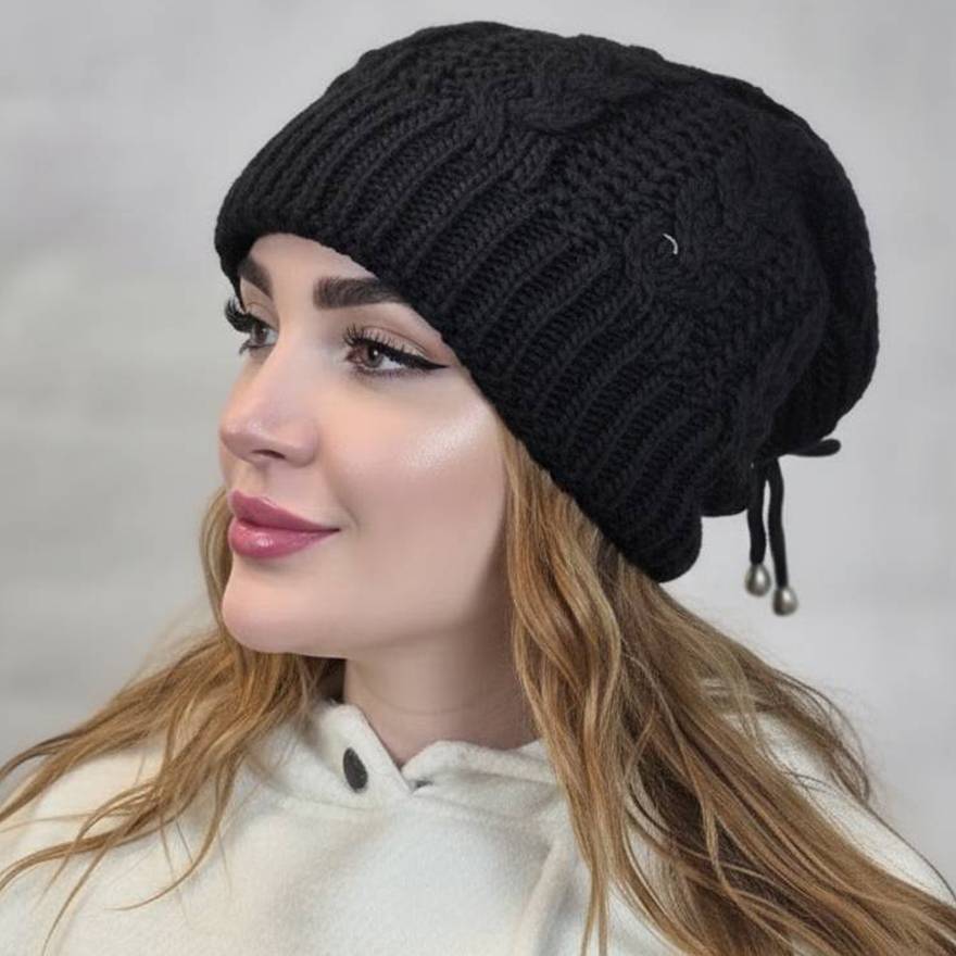 کلاه گیس بافت مشکی داخل خز - مانتو پاتریس رشت