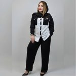 ست مانتو شلوار ترکیبی- مانتو پاتریس رشت