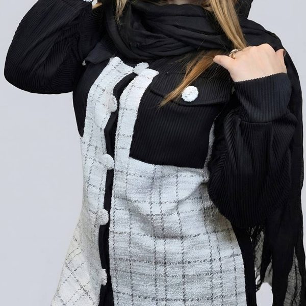 ست مانتو شلوار ترکیبی- مانتو پاتریس رشت