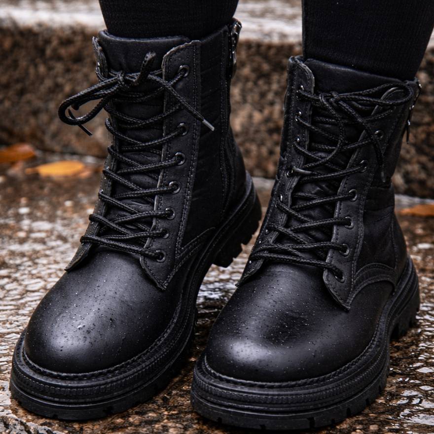 نیم بوت بغل کاپشنی مشکی