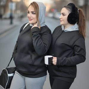 هودی کلاه ملانژ مشکی