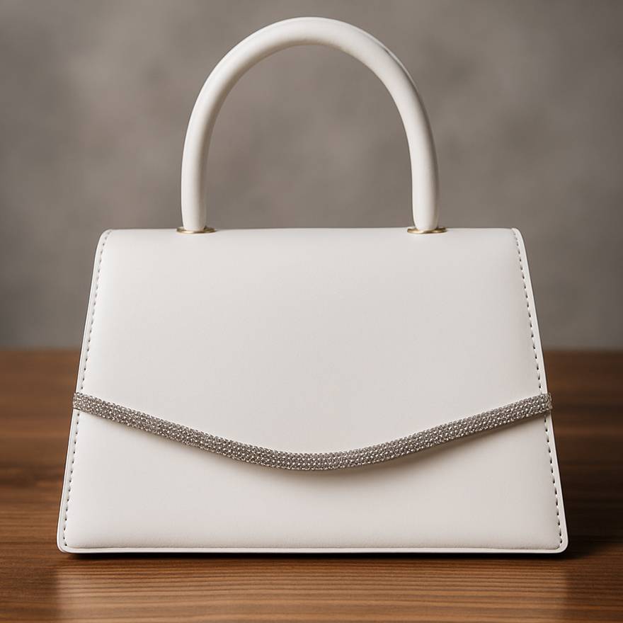 کیف مجلسی شاین سفید - مانتو پاتریس رشت