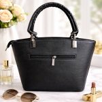 کیف دستی رز مشکی چرم - مانتو پاتریس رشت