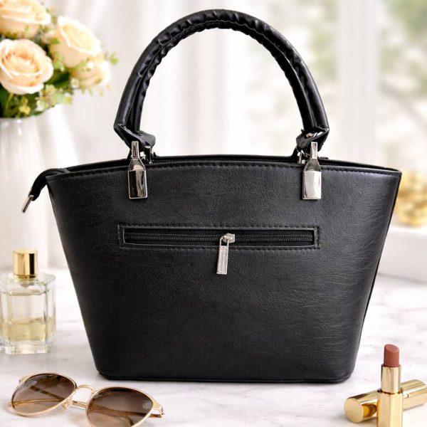 کیف دستی رز مشکی چرم - مانتو پاتریس رشت