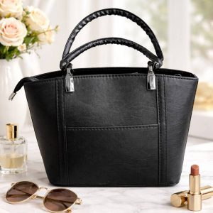 کیف دستی رز مشکی چرم - مانتو پاتریس رشت