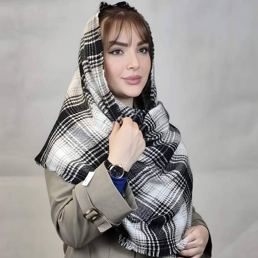 شال موهر چهارخونه - مانتو پاتریس رشت